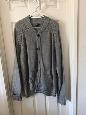 Bench Gray Cable-Detail Button-Front Cardigan